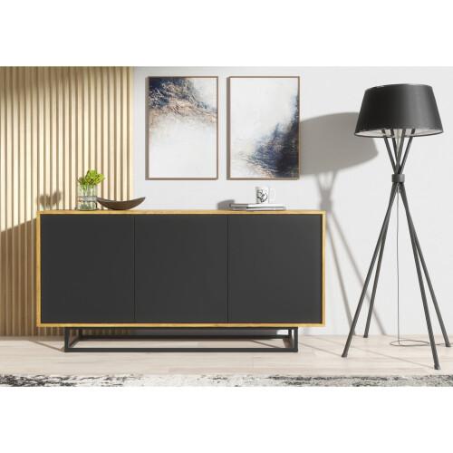 Creative Furniture Halo Loft 160cm Sideboard - Oak & Black 1