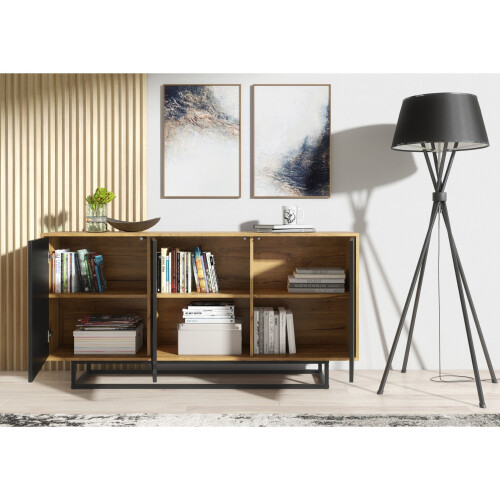 Creative Furniture Halo Loft 160cm Sideboard - Oak & Black 2