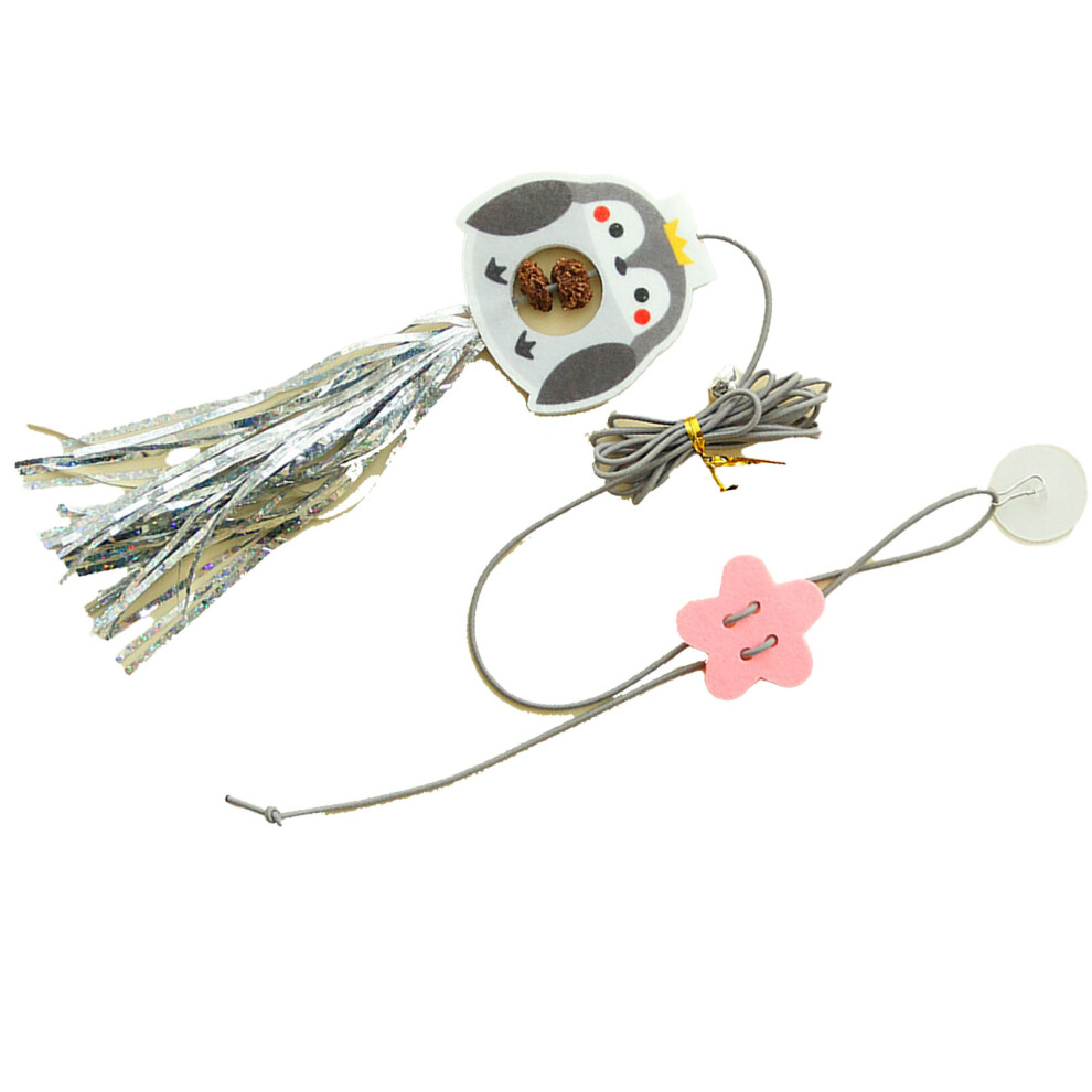 Hanging Feather Cat Toy with Elastic Retractable String & Catmint Small Penguin-image-OPC-PKZ6JB2-NEW