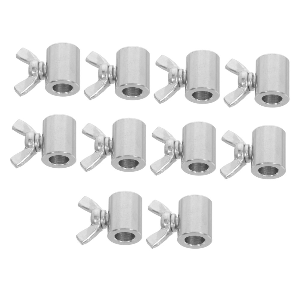 Wire Rope Locker 10-Piece Stainless Steel Cable Clamp Set For Silver Stainless Steel Wire Rope 9354506189051
