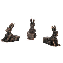Resin Plant Pot Feet 3-Piece Rabbit Figurine For Outdoor Gardens And Planters 4.5x4.3x2 Cm