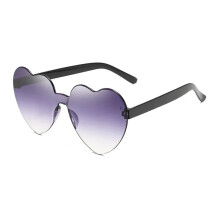 Love Heart Shape Sunglasses Rimless Frame Women Clear Lens Tint Colorful Sun Glasses For Kids Double Gray 20Pcs