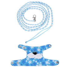 Light Blue Cartoon Squirrel Harness with 2m Leash, Comfortable & Durable