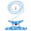 Light Blue Cartoon Squirrel Harness with 2m Leash, Comfortable & Durable 1