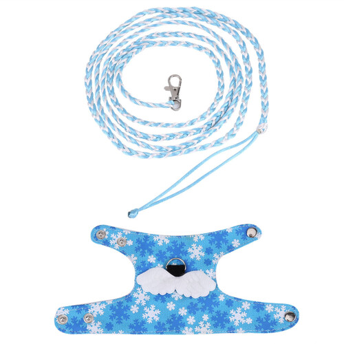 Light Blue Cartoon Squirrel Harness with 2m Leash, Comfortable & Durable