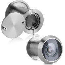 Optischer Glastürspion 220 Weitwinkel, gebürstetes Silber