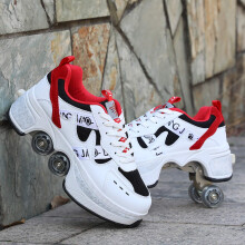 Roller Skates Deform Wheel Model Unisex Casual Deformation Sneakers Walk Skates European Size 42 Men Women