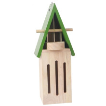 Butterfly House With Butterfly Feeder - Wooden Habitat, 3.5x3.5x12in, Outdoor Garden Decor, Yard Feeder
