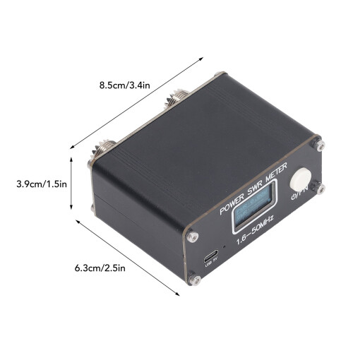 HF SWR Meter 150W: Lightweight Multi-function 1.6-50MHz Range 1