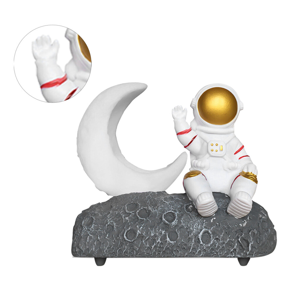 Wireless Bluetooth Speaker With Led Astronaut & Moon Shape, Fm Radio, Usb, Light/Gold 9461352978545