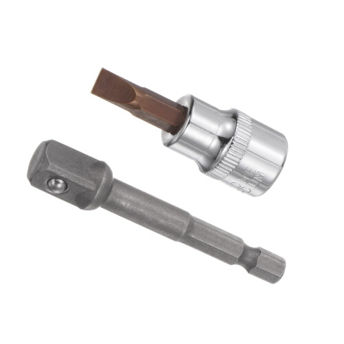 FD6.5 Slotted Bit Socket 3/8-Inch Impact Bit Socket S2 Steel CR-V With Hex Shank Adapter