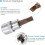 FD6.5 Slotted Bit Socket 3/8-Inch Impact Bit Socket S2 Steel CR-V With Hex Shank Adapter 3