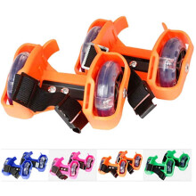 Portable Heel Roller Skates For Kids With Ultra Quiet Whirlwind Pulley Roller Orange Trainer Shoe Wheels Play