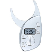 Electronic Digital Display Fat Caliper Body Fat Clip Skin Fold Thickness Instrument Sebum Clip Fat Clamp Silver