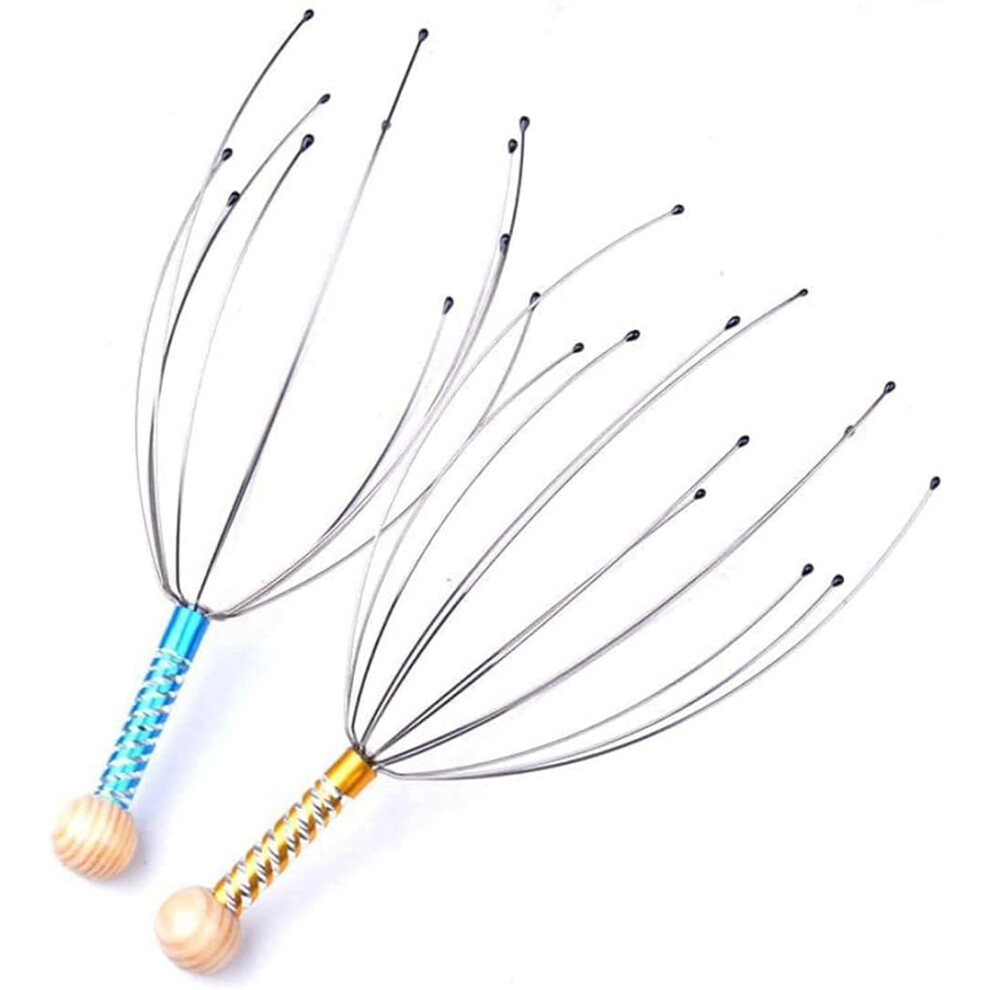 Head Scalp Massager 2-Pack, Handheld Octopus Bowl Tickler, Hair Stimulation, Deep Relaxation