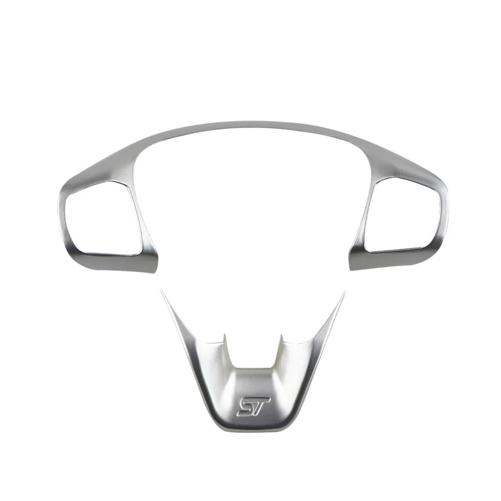 Steering Wheel Panel Cover For Ford Fiesta Mk8 2017-2021 Focus Mk4 2019-2023 Chrome Button Frame Trim Silver 9354506192211