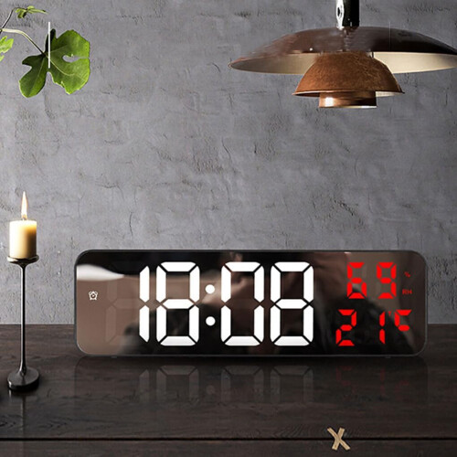 Large LED Digital Timer Two Power Options Automatic Dimming Wall Mount Or Desktop ABS 15 Large Display Black White Red 1