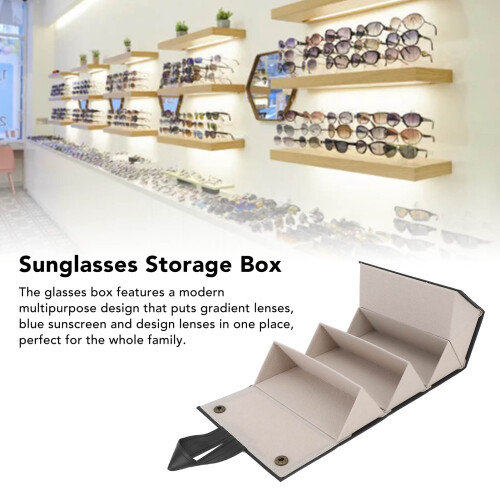 Schwarze Kunstleder-Sonnenbrillen-Box für Reise und Zuhause 2