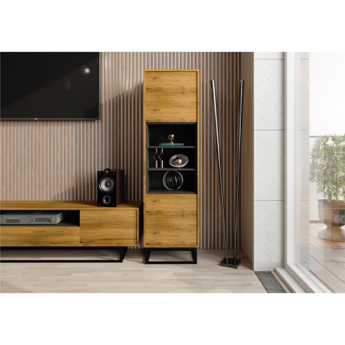 Creative Furniture Harmony Loft 175cm Display Cabinet - Oak 1