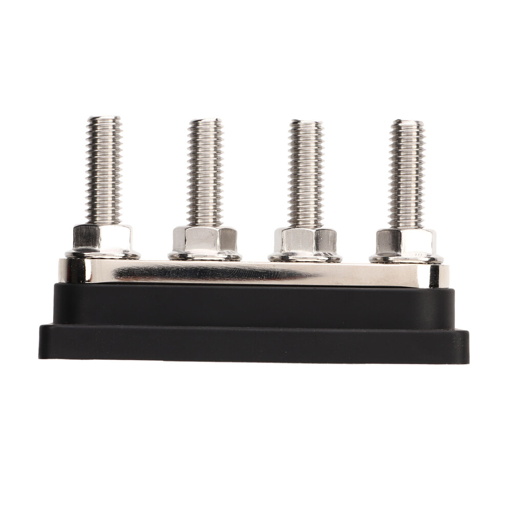 4 Post Bus Bar With Cover 3/8In M10 Studs For 12V-48V 300A Black 6951352997637