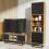 Creative Furniture Harmony Loft 175cm Display Cabinet - Oak & Black 3