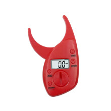 LCD Display Body Fat Caliper Portable Skinfold Analyzer Red For Men And Women Fat Measurement Tool For Fitness