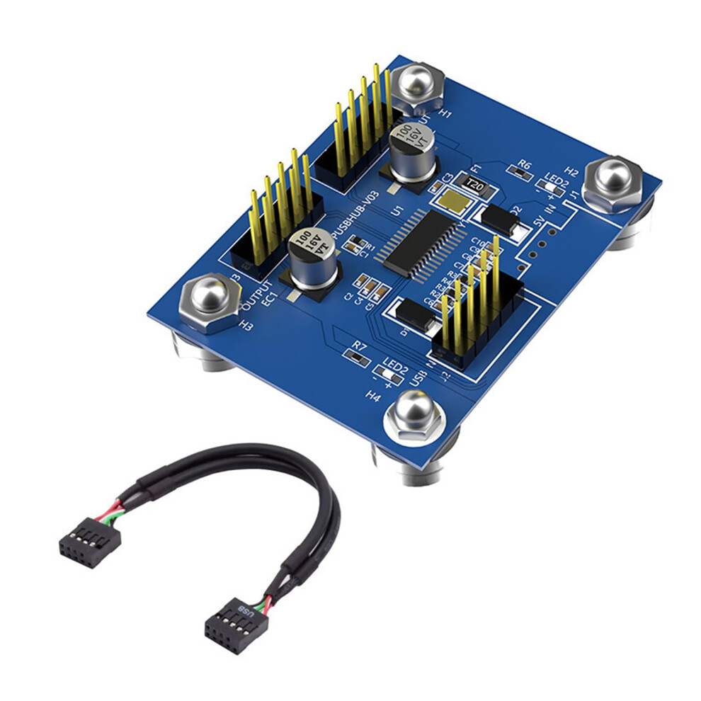 Usb2.0 9Pin Header Splitter Double Port Expansion Adapter For Pc Builds No External Power Motherboard Compatible 9084446329964