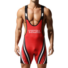 Men's Wrestling Singlets Powerlifting Singlets Red XXL Bodysuit Wrestling Uniform
