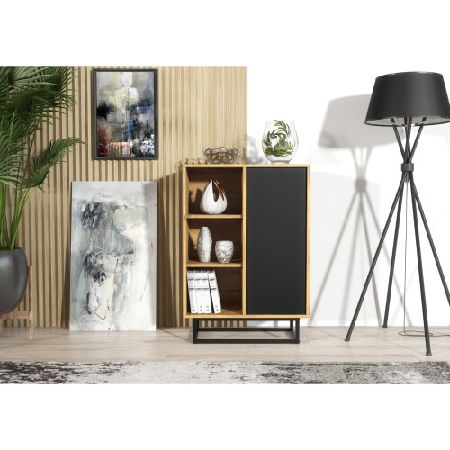 Creative Furniture Elysian Loft 100cm Sideboard - Oak & Black 1