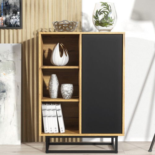 Creative Furniture Elysian Loft 100cm Sideboard - Oak & Black