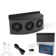 Portable Car Exhaust Fan USB Powered Black Color Power-On Indicator Compact Vehicle Cooling Solution