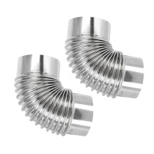 Stainless Steel Stove Pipe Kit 2 Pcs Camping Tent Chimney Flue Pipe 6 Cm Elbow Adapter Water Heater Compatible
