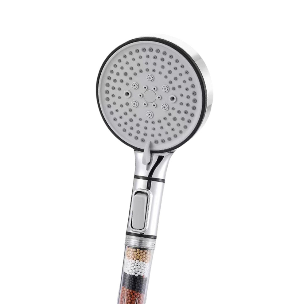 Filter Shower Head Hard Water Filter With High Pressure Spray Mode And Water Softener Beads Silver Handheld Showerhead 9393856234028