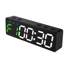 Mini Gym Timer Rechargeable Stopwatch Countdown/Up Timer Magnetic Back For Home Gym Training Black Green White Font