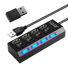 USB Hub Portable Multi-Port Data Adapter Multipurpose Hub With Individual Button For Video Editing Remote Work Studio