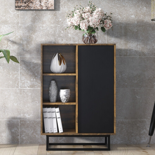 Creative Furniture Elysian Loft 100cm Sideboard - Rustic & Black
