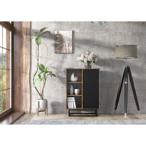Creative Furniture Elysian Loft 100cm Sideboard - Rustic & Black 1