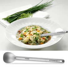 Titanium Camping Besteck Löffel mit Langem Griff 15g Ultraleicht Tragbares Esswerkzeug
