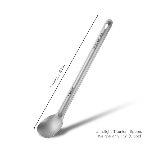 Backpacking Titanium Dinner Spoon 15g Long Handle Ultralight Camping Cutlery 2