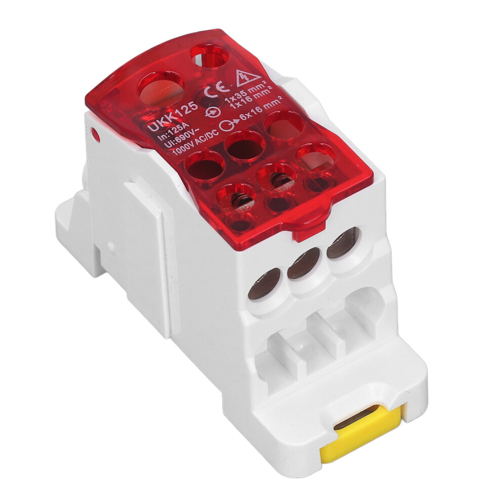 Red 690V 125A Din Rail Junction Box - Universal Wire Connector 4011353012707