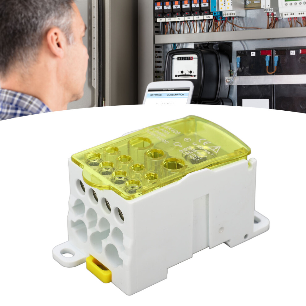 Power Distribution Terminal Block Junction Box Din Rail 690V 400A Yellow 3531353012817