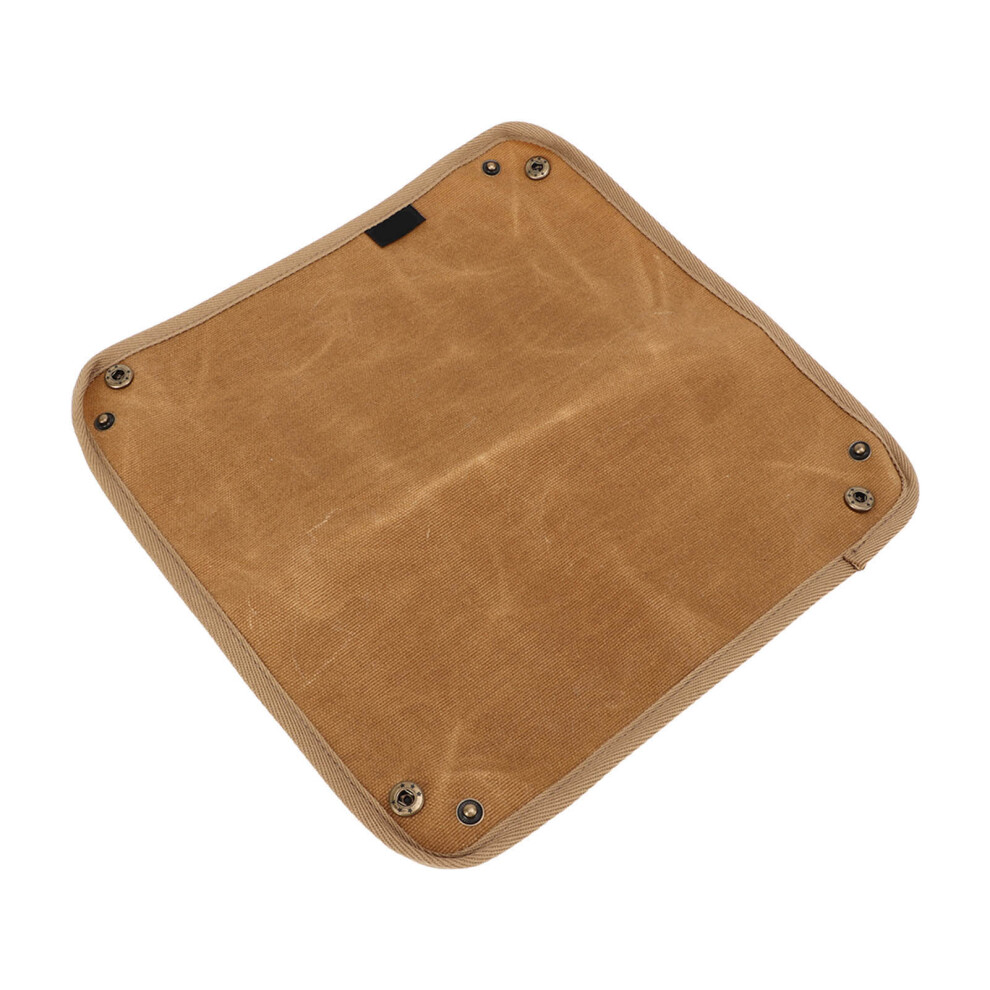 Foldable Waterproof Canvas Valet Tray â 12x12in, Khaki, Wearproof-image-OPC-PKZ7F28-NEW