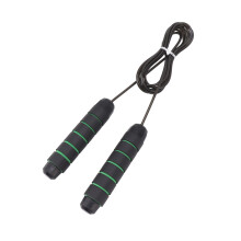 Weight Jump Rope 406g Black Green Tangle-Free Fitness Rope with Sponge Handles