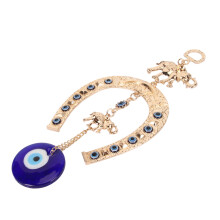 Lucky Eye Wall Decor with Gold Elephant & Horseshoe Perfect for Home & Office