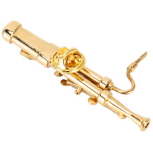 Elegant Gold-Plated Miniature Basson Model with Storage Box for Decor