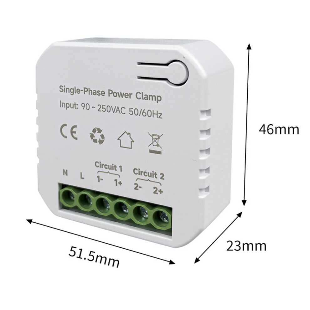 Tuya Wifi Single-Phase Energy Meter 80A With Ct Clamp 52X47x23mm 4671353033852