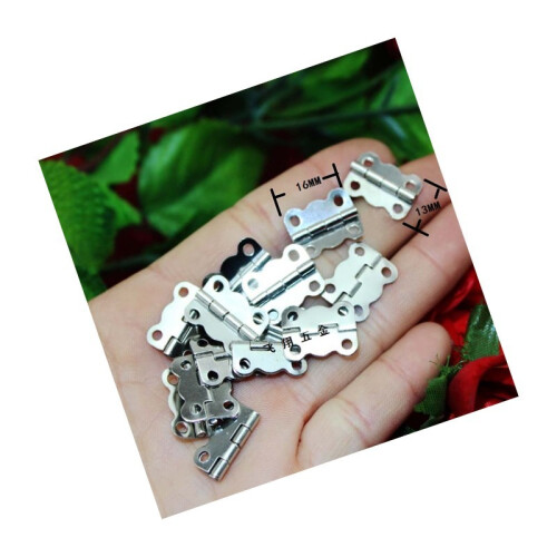 Set mit 40 mini Metallscharnieren (silber, 16x13 mm)