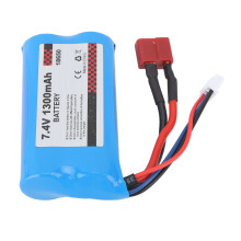 18650 7.4V 1300mAh Rechargeable Li-ion Battery for RC Car 67x37x19mm