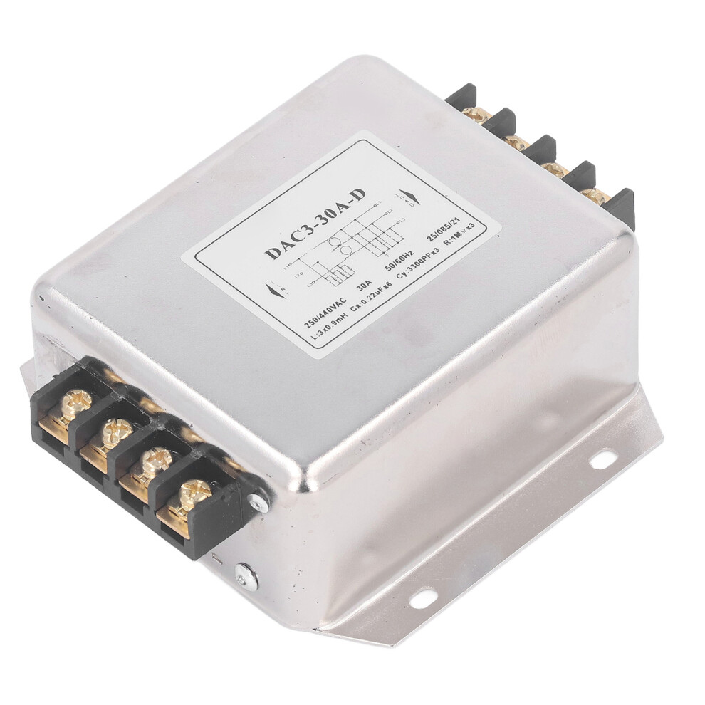 Dac3 30A 3-Wire Power Emi Noise Filter 105X96x42mm 7671353039691