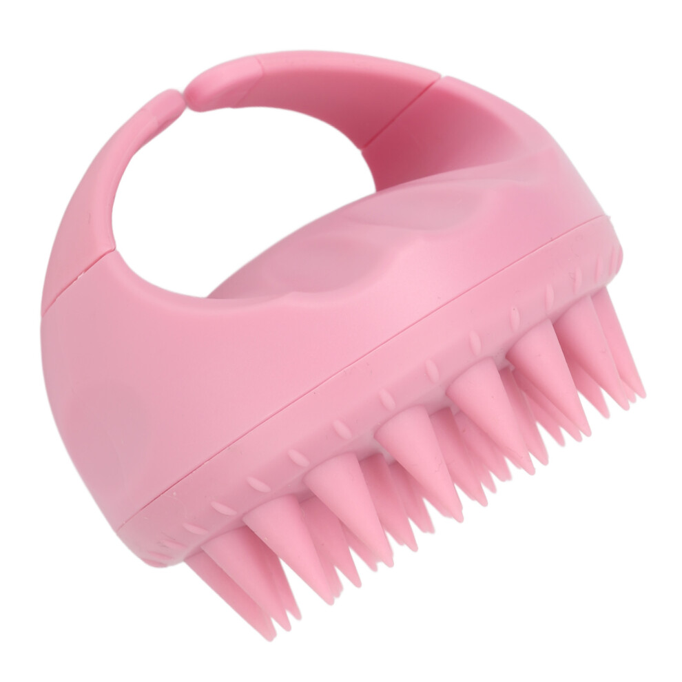 Pink Silicone Scalp Massager Brush for Hair Growth & Dandruff Removal